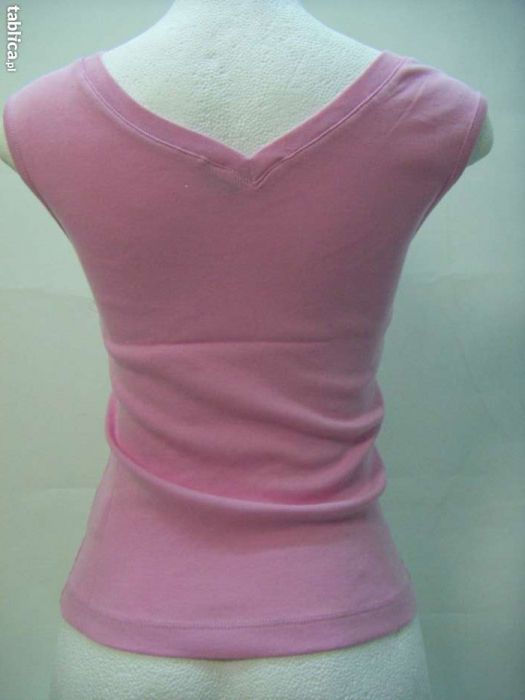 Bluzka koszulka bez rękawów damska nowa bawełna róż rozmiar M