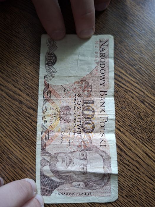 Banknot 100 zł  z 1986r.
