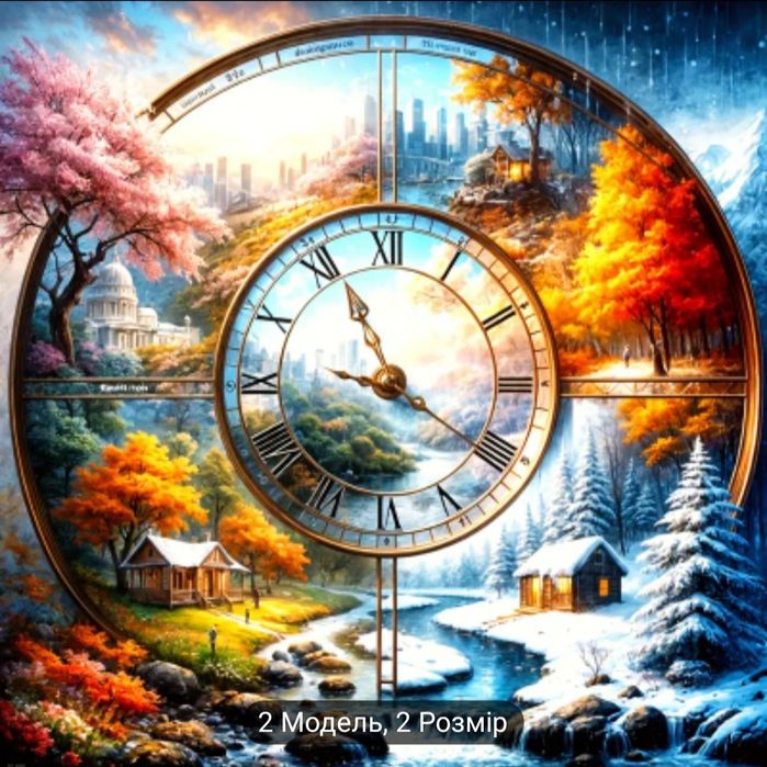 Алмазна мозаїка пори року 40х40 без підрамника