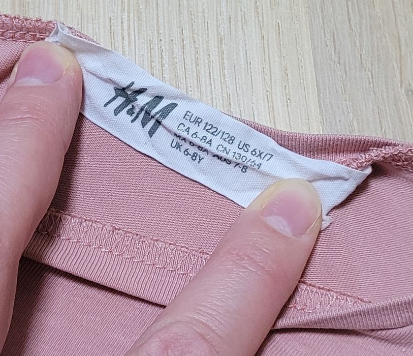 H&M 122-128 bluzka z długim rękawem Koszulka kot kotek różowa