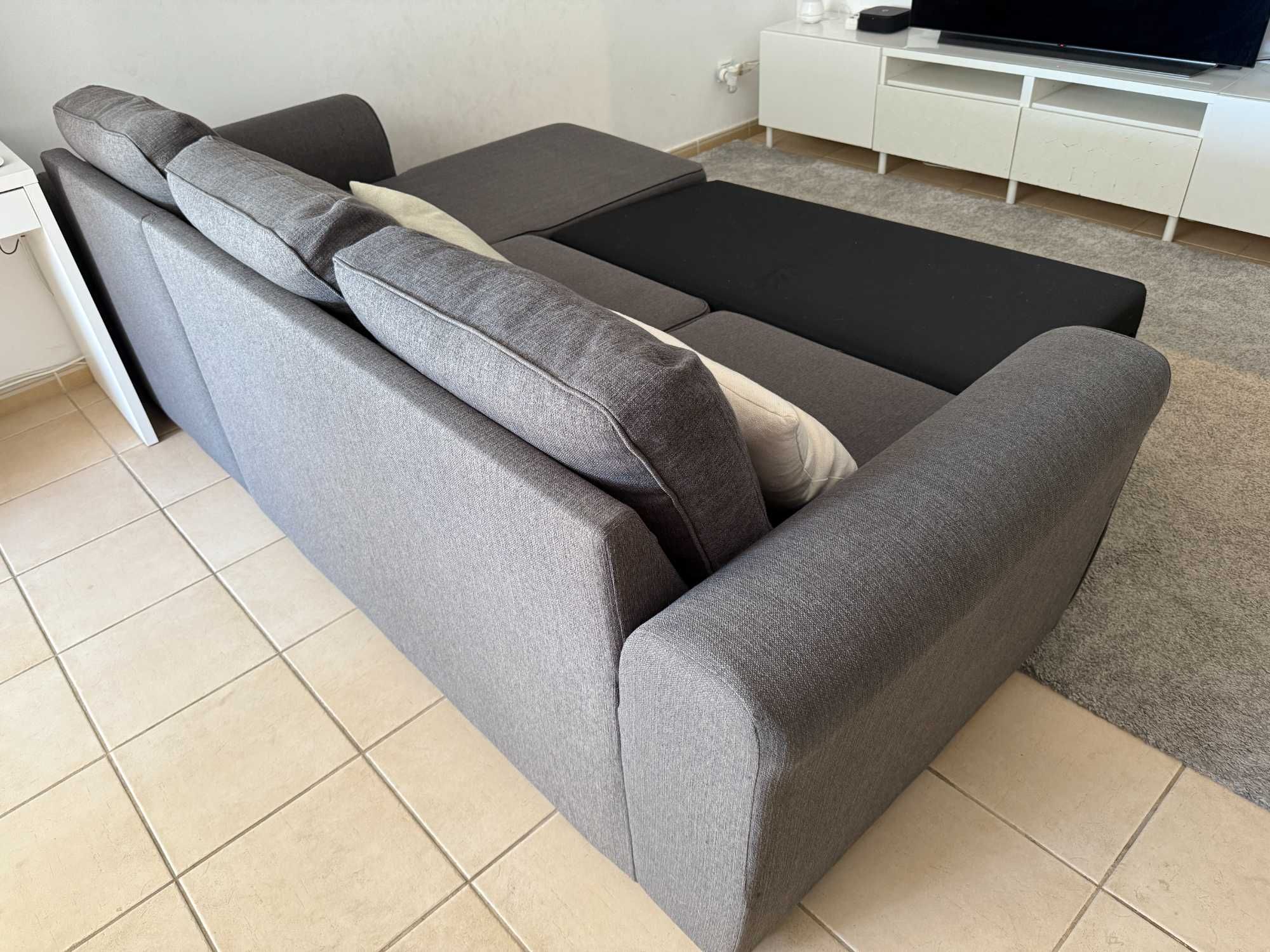 Sofá Cama 3 Lugares c/ Chaise Lounge