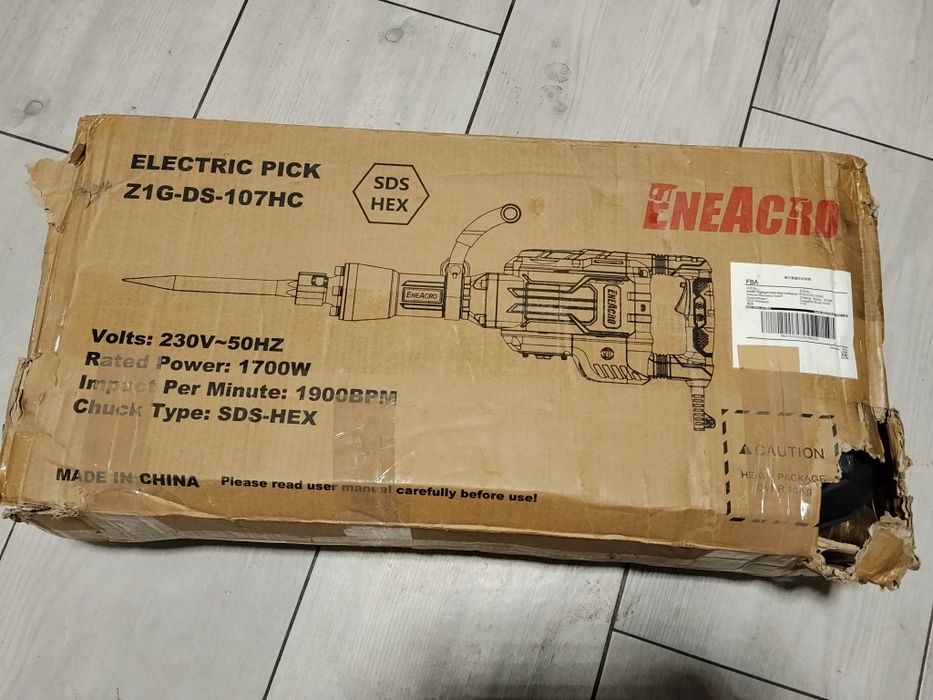 Młot wyburzeniowy Eneacro 1700W sds Hex 65J antywibracyjny dłuta skrzy