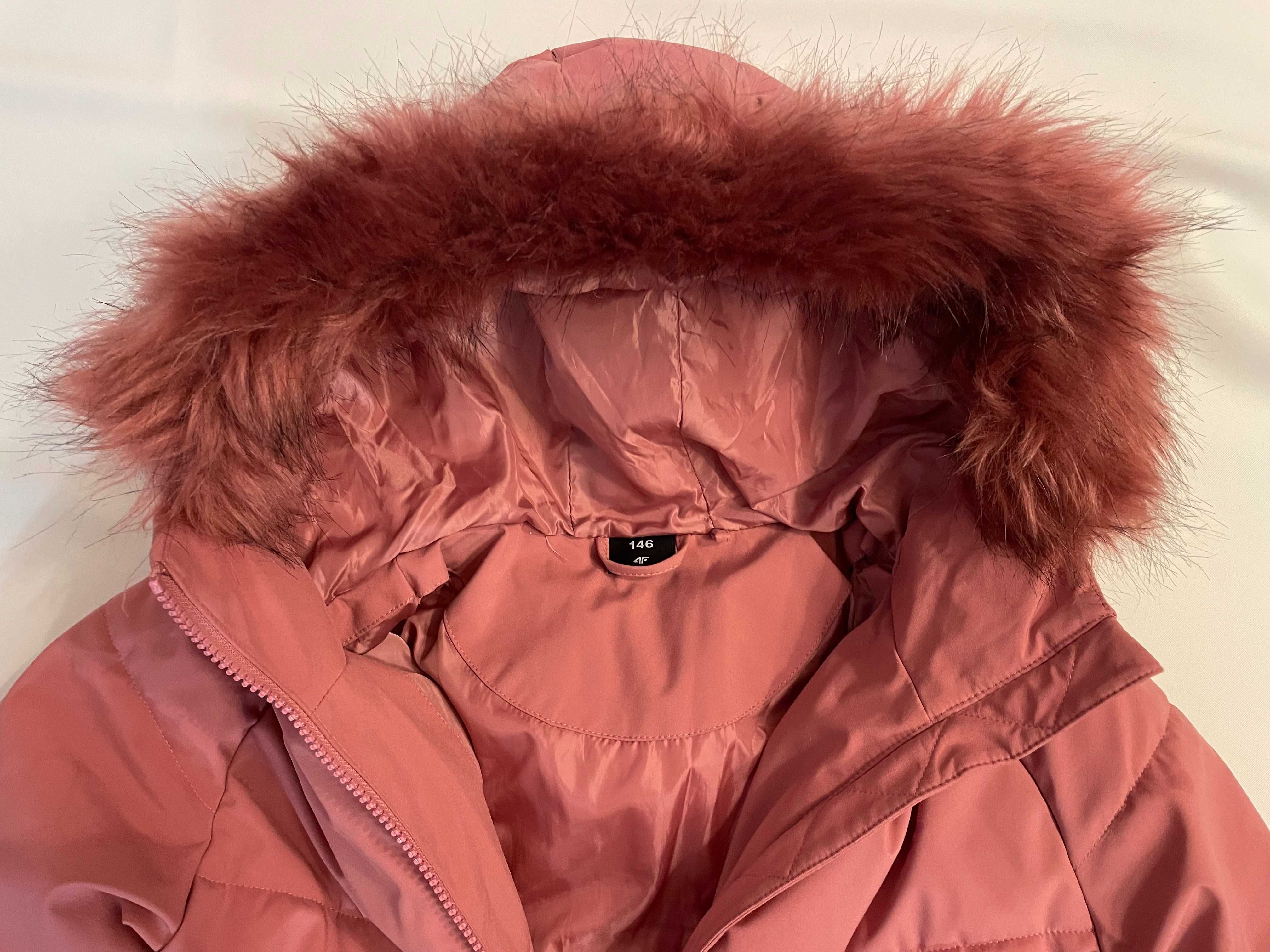 kurtka zimowa parka płaszcz puchowy dla dziewczynki r. 146