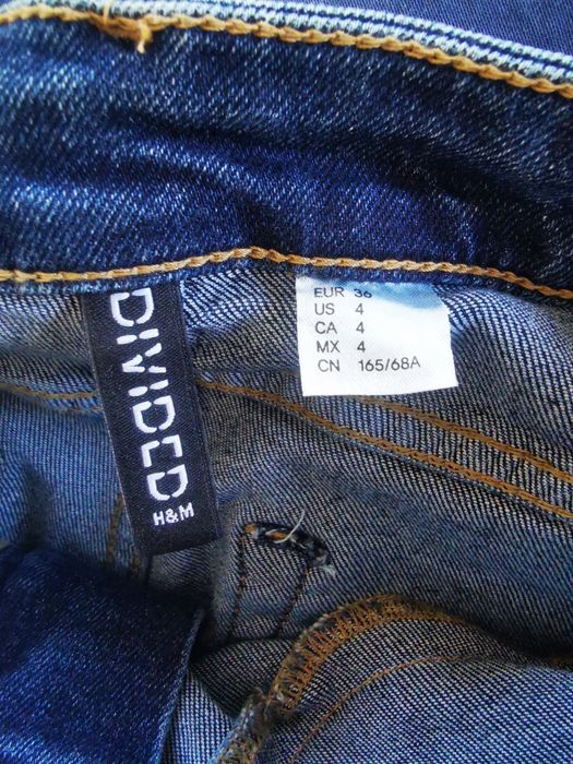 Spodnie jeansowe, dzwony, divided, h&m, rozmiar S, 36