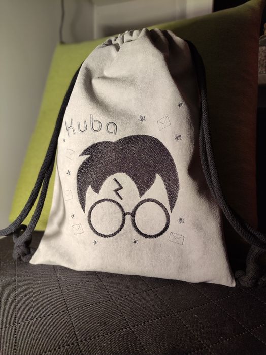 Materiałowy plecak z haftem Harry Potter
