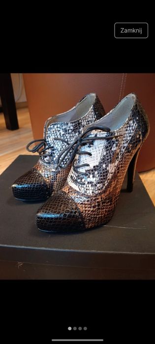 Buty na obcasie botki półbuty skórzane Prima Moda 36