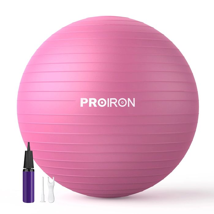 Piłka do Pilatesu PROIRON 55 cm - Antypękająca Fitball Różowa