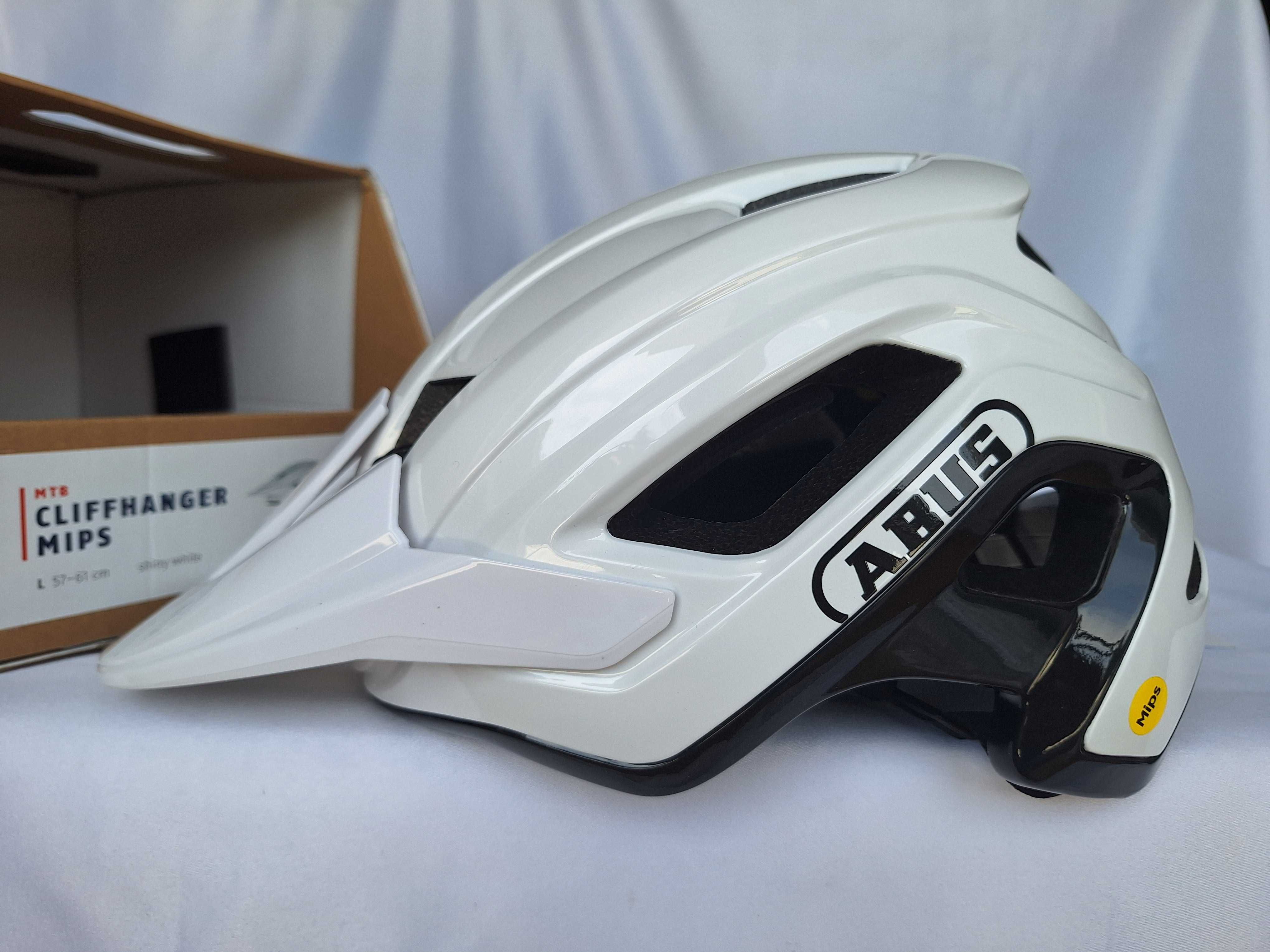 Kask rowerowy Abus Cliffhanger Mips Shiny White L 57-61cm