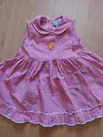 Vestido Vichy encarnado 6 meses (tem flores bordadas)