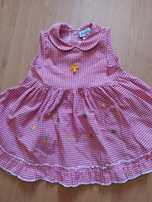 Vestido Vichy encarnado 6 meses (tem flores bordadas)