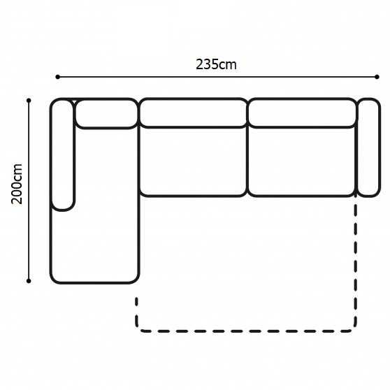 Narożnik sofa 200x235 - funkcja spania i pojemnik (możliwość transp.)