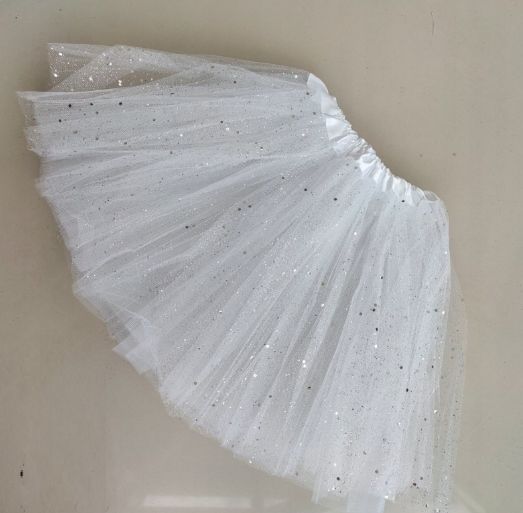 spódniczka spódnica tiulowa tutu dziewczynki biała brokat jasełka 30c