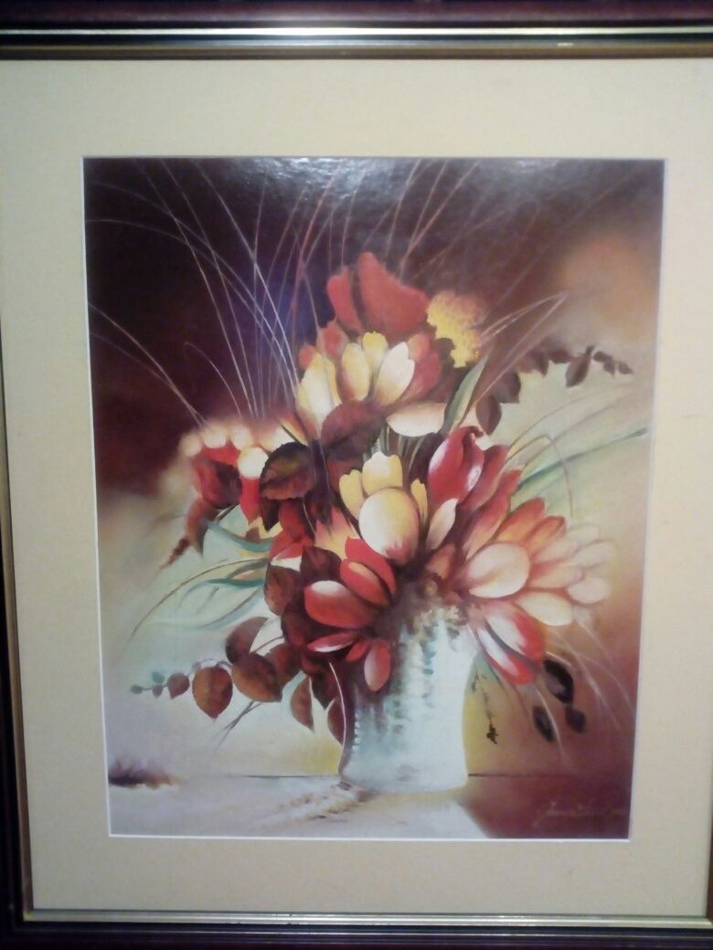 Obraz olejny wazon z kwiatami