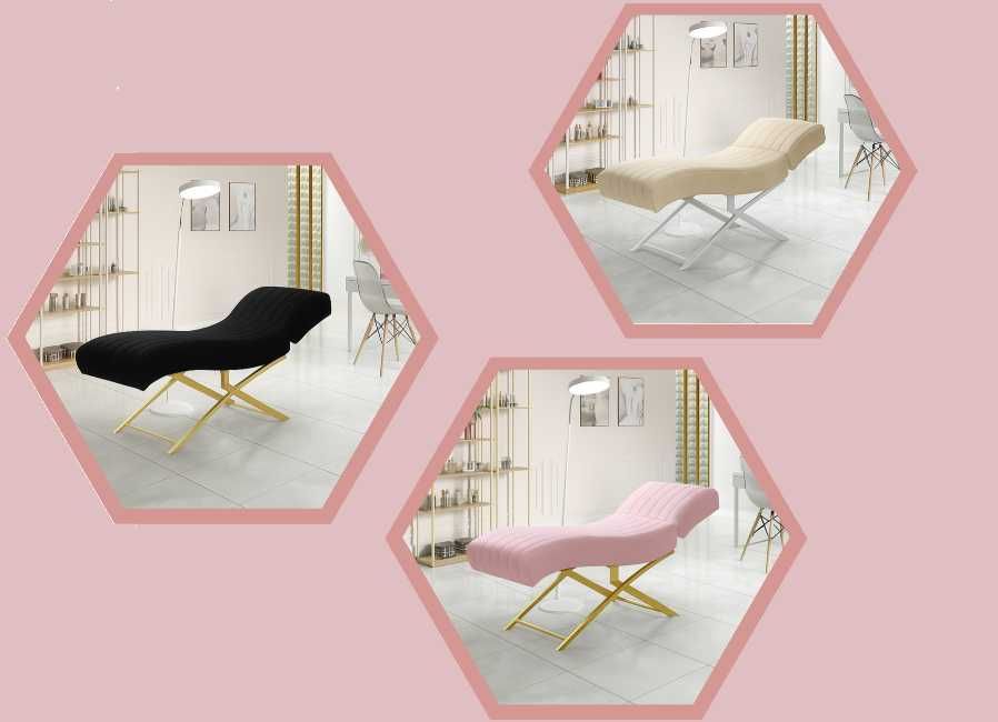 Łóżko kosmetyczne Fotel anatomiczny fotel kosmetyczny szezlong złoty