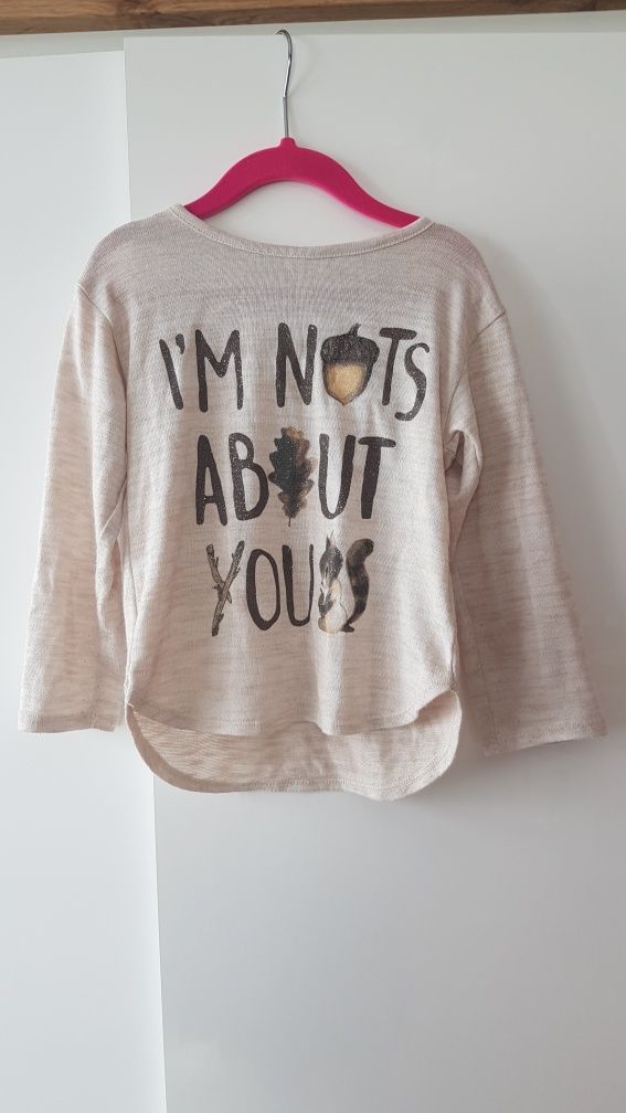 H&M bluzka sweterek z napisem r.110-116