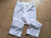 eleganckie białe spodnie letnie proste nogawki M&S 36