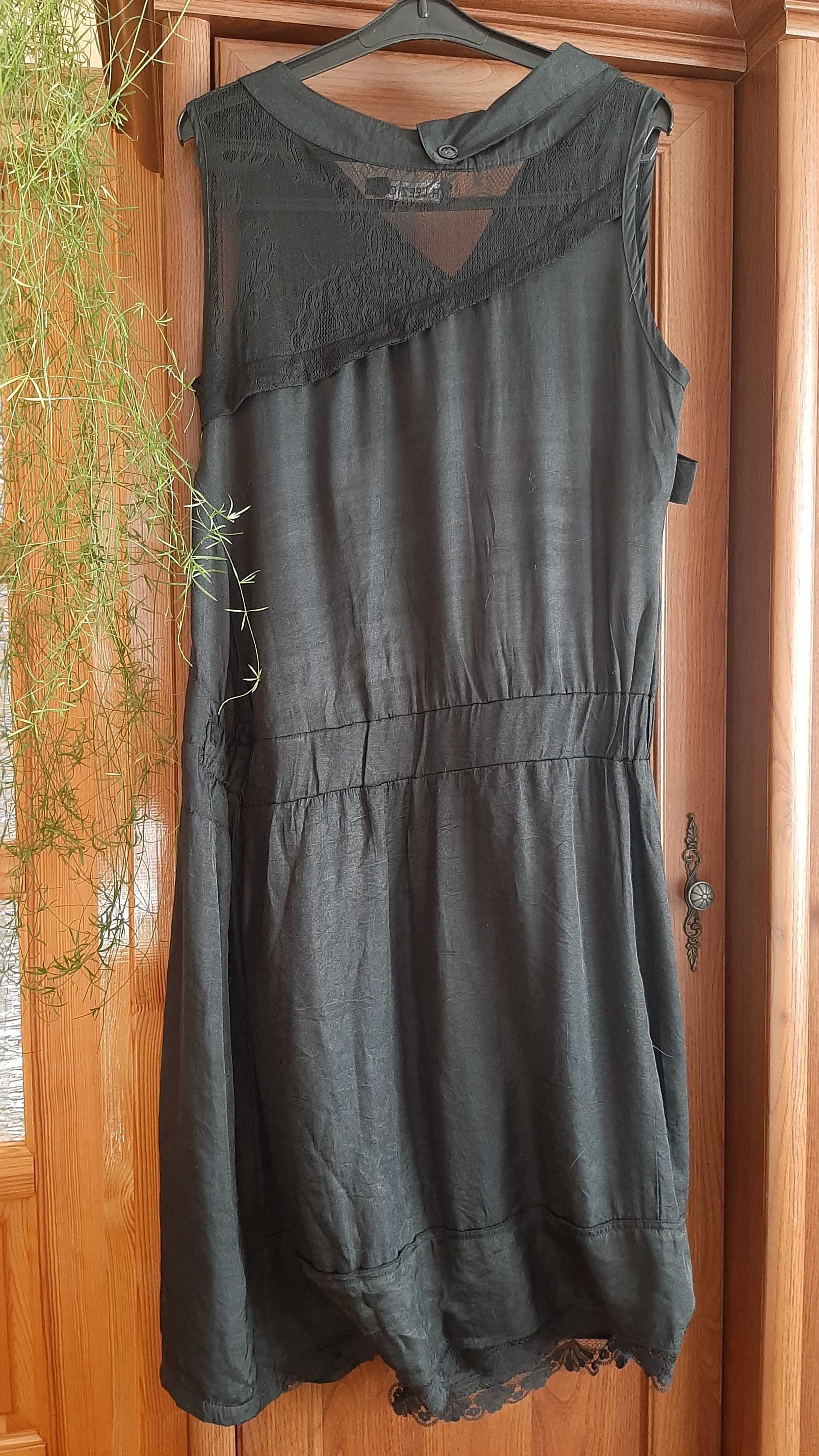 Czarna sukienka R. Leezio# letnia r. L