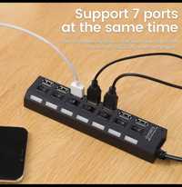 HUB USB 7 portów rozdzielacz  ROZGAŁĘŹNIK