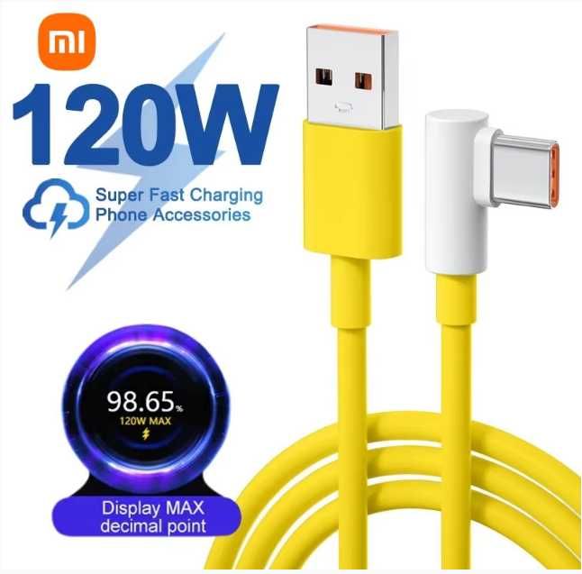 Оригінал Кабель зарядки Xiaomi 1м 1,5м 2м до 120W  USB Type-C Mi Turbo