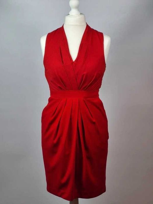 Sukienka H&M 38 M czerwona mini elegancka świąteczna