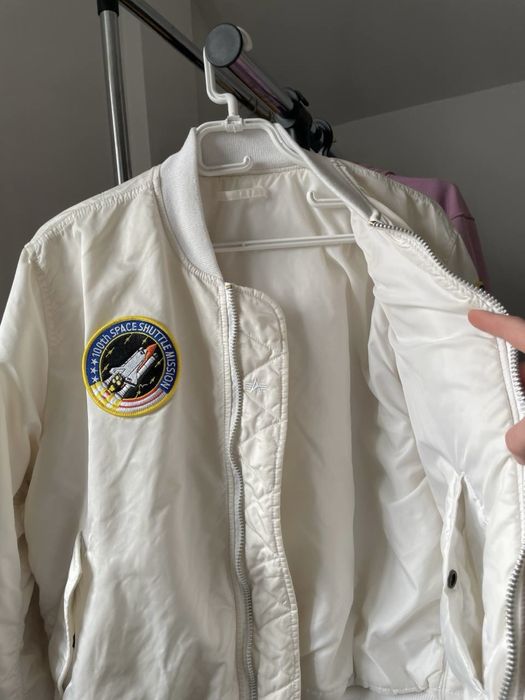 Куртка бомбер Біла NASA Alpha cp Industries Ma-1  wax rl