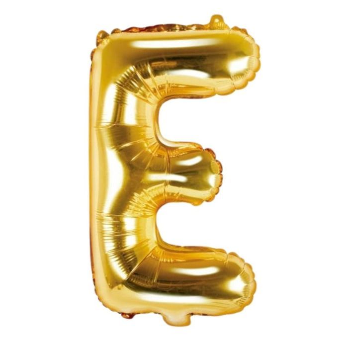 Foliowy Balon Litera E Urodziny Rocznica Złoty 40 cm