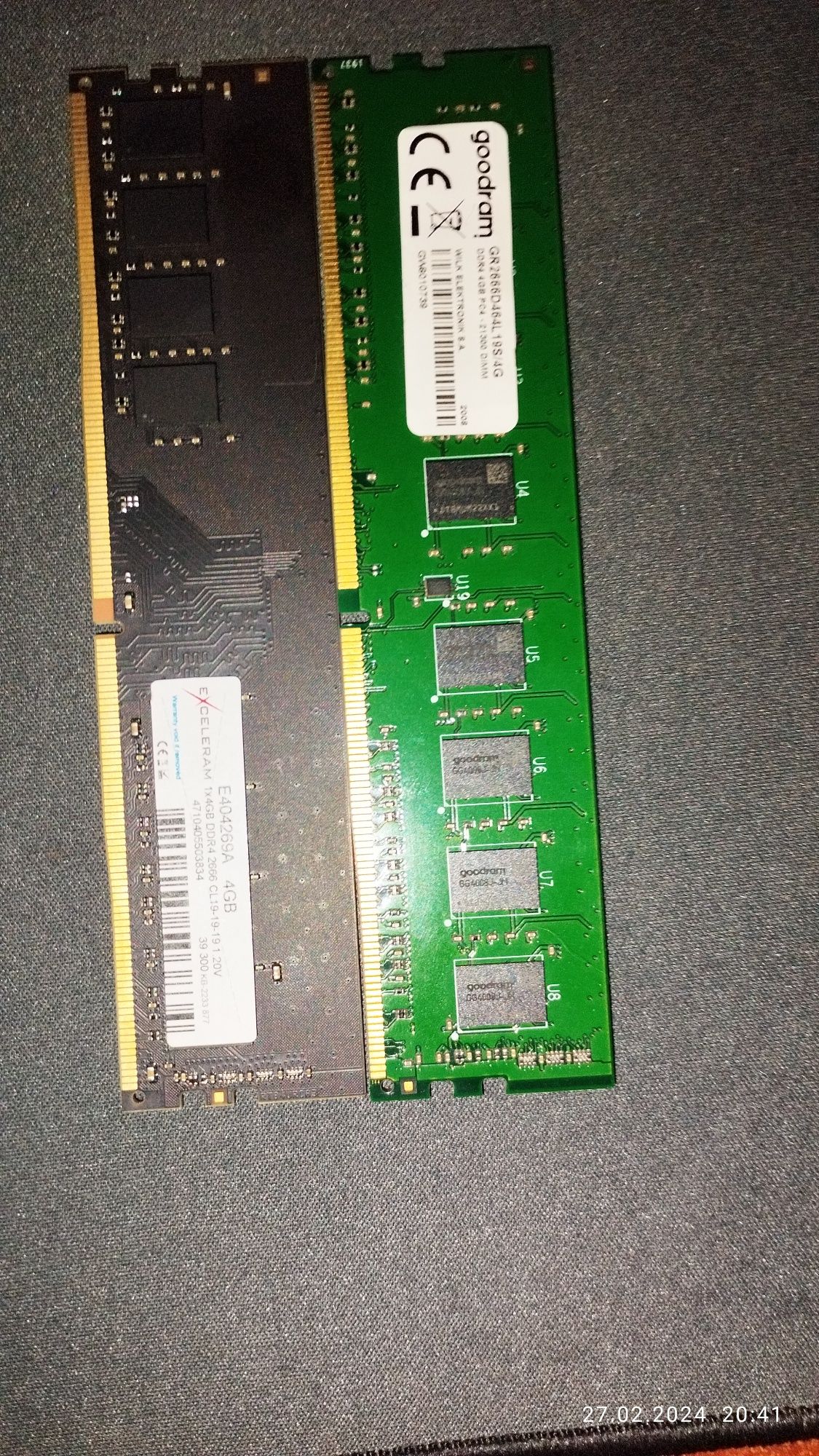 goodram GR2666D464L19s/4G та 1x4GB DDR4 2666 CL19-19-19 1.20V

4710405