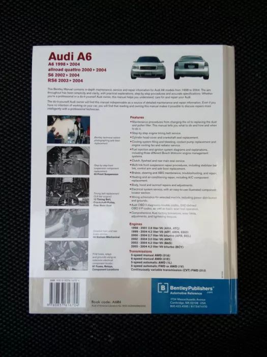 Service Manual Audi A6 Bentley Publishers Manual Técnico