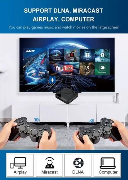 Игровая консоль приставка 2 беспроводными джойстиками M8 Min Wi-Fi