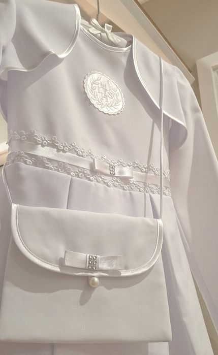 *Impressja* cudna sukienka alba komunijna bolerko torebka halka R.128