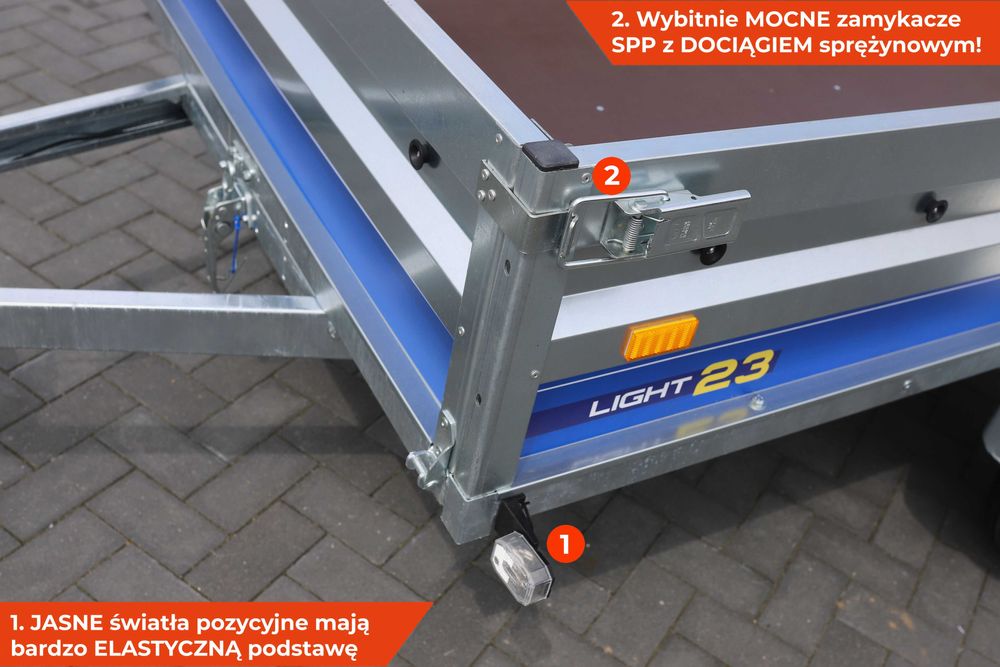 SOLIDNA 232x131x37 spawana przyczepka samochodowa 750 kg 1 oś VESTA