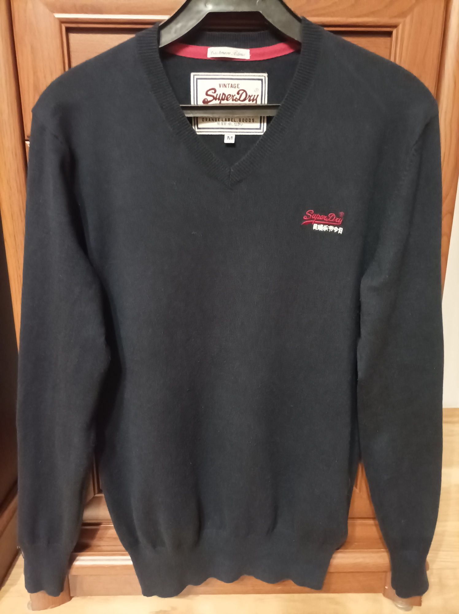 Granatowy, męski sweter .Cashmere Blend.