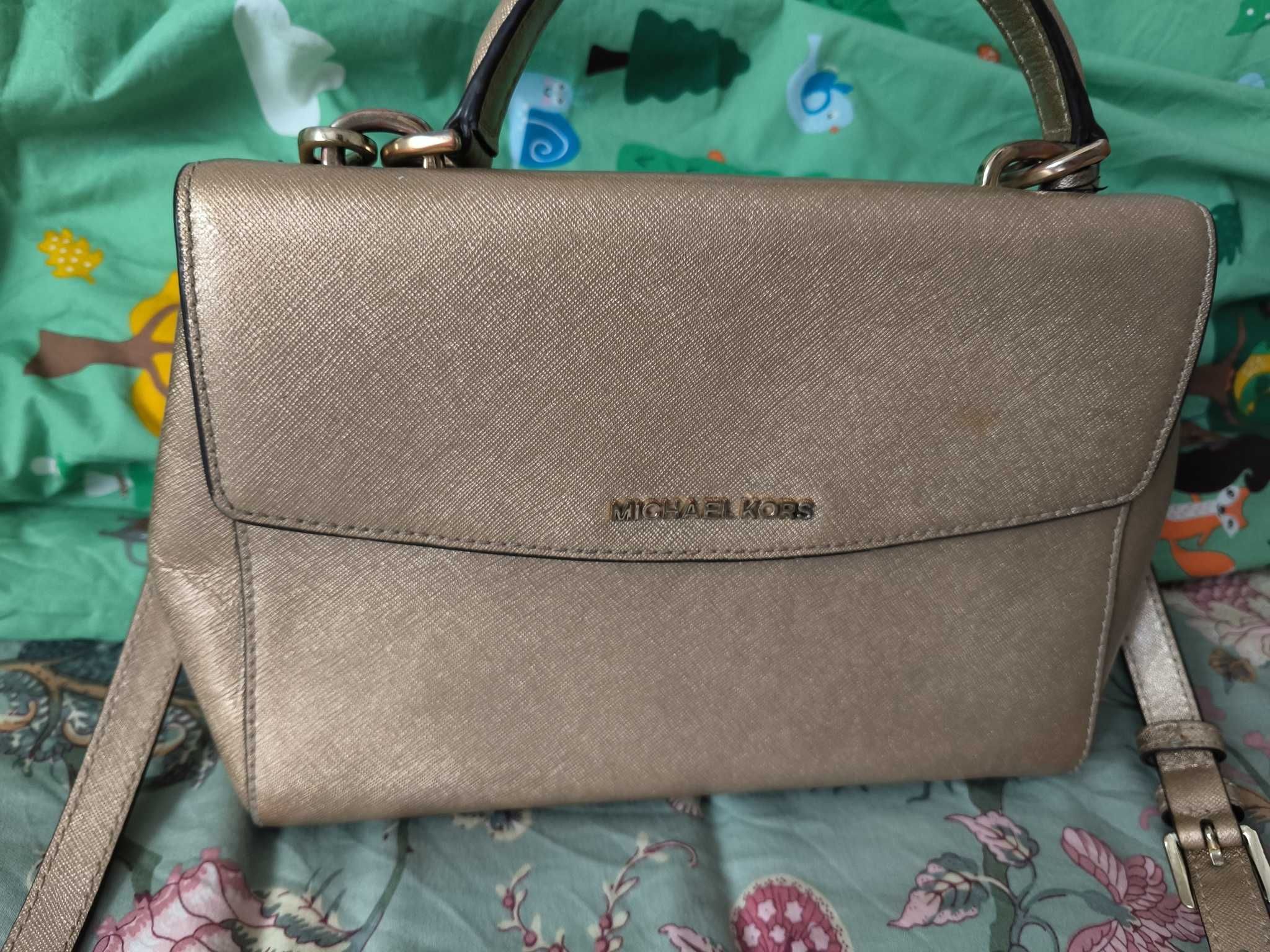Torebka Michael Kors Metallic Gold Skóra Mini Ava