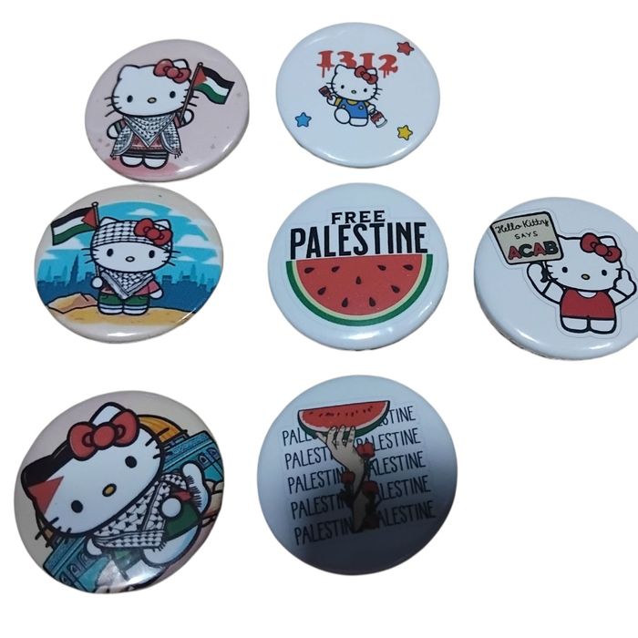 Pins 32mm Palestina e Hello Kitty