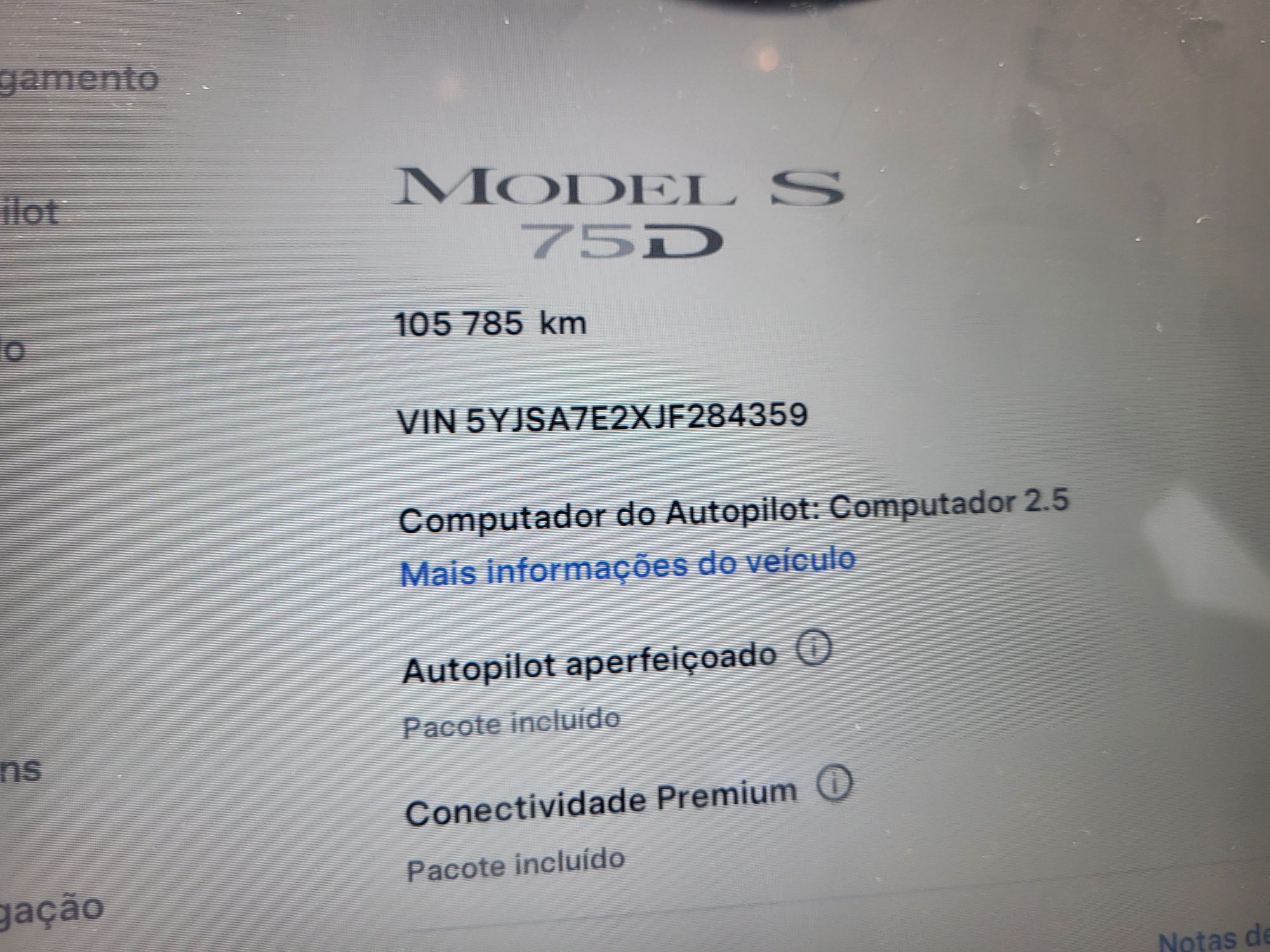 Tesla Model S 75D 105.000km Iva dedutivel Piloto Aut.