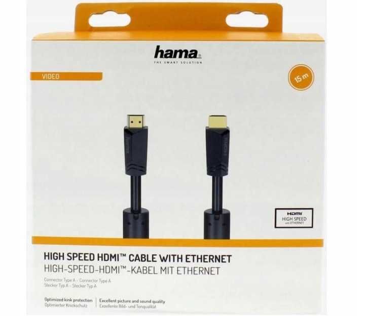 Hama KABEL HDMI 15m Pozłacany Bardzo Długi