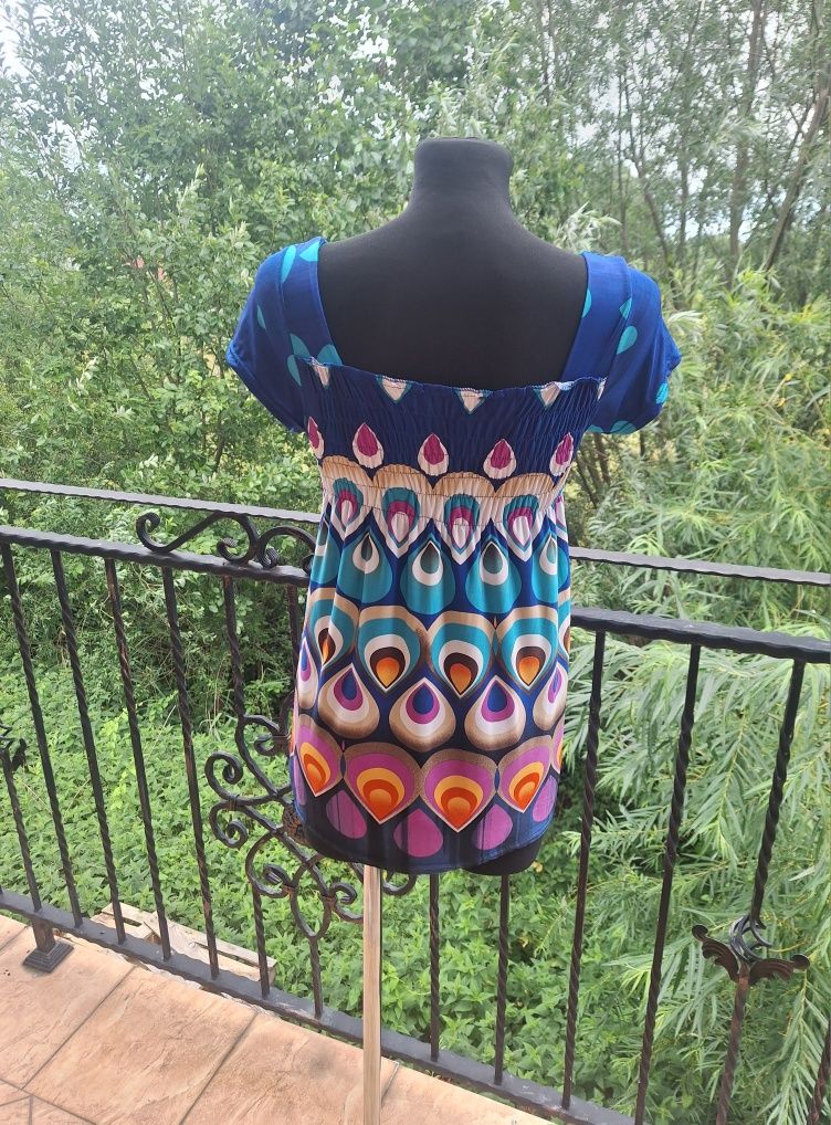 Letnia bluzka damska boho casual nowoczesny design modne wzory M/L