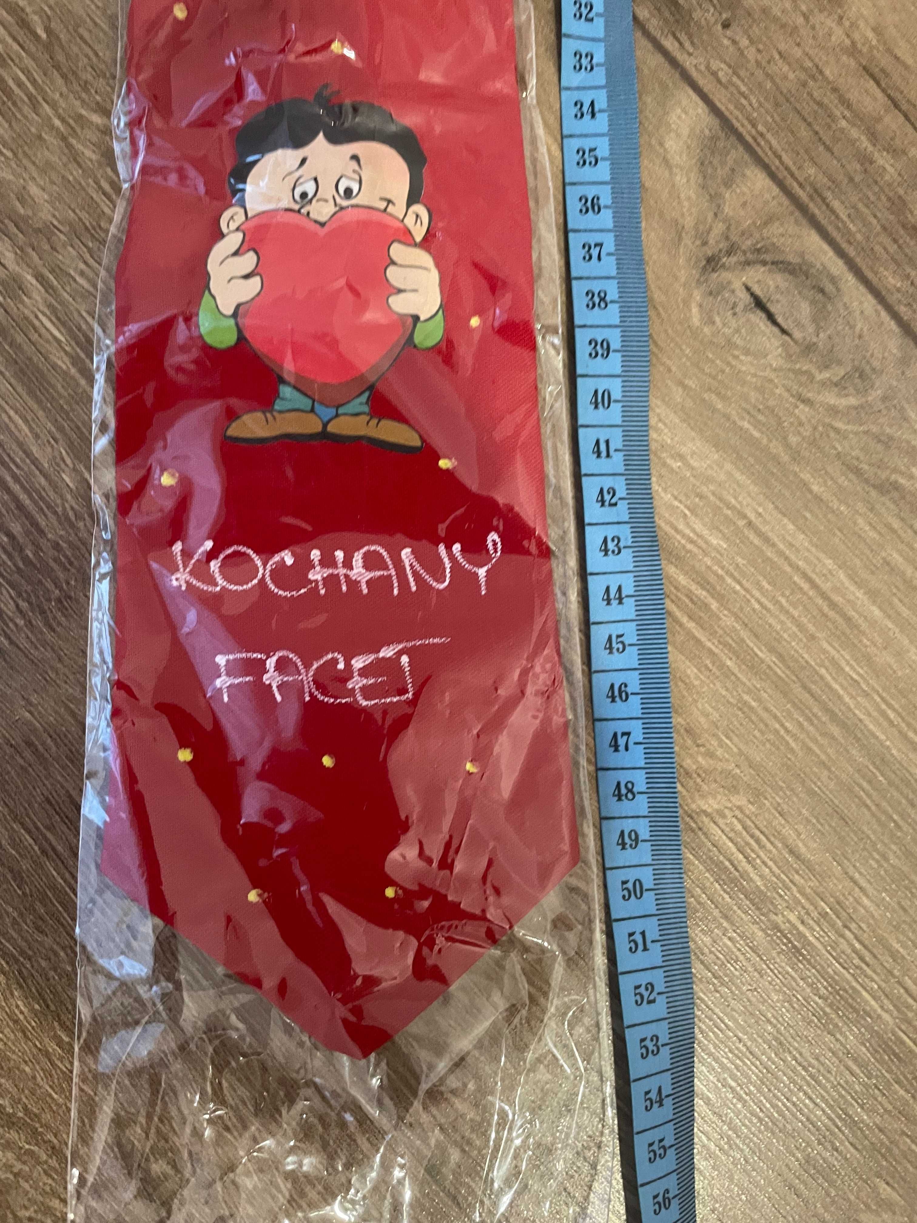 Krawat męski okolicznościowy gadżet czerwony "kochany facet"