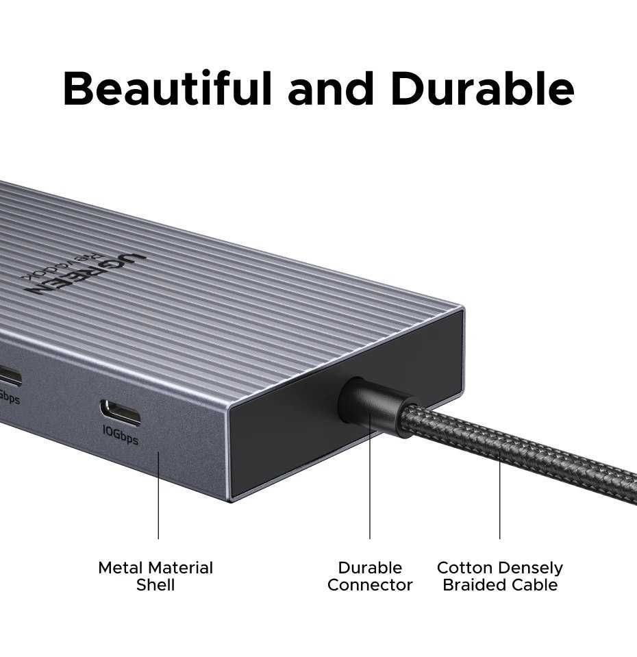 USB Хаб Ugreen Revodok 6в1 CM818 HDMI 4K 60Hz C 3.2 10Gbps 100W PD Hub