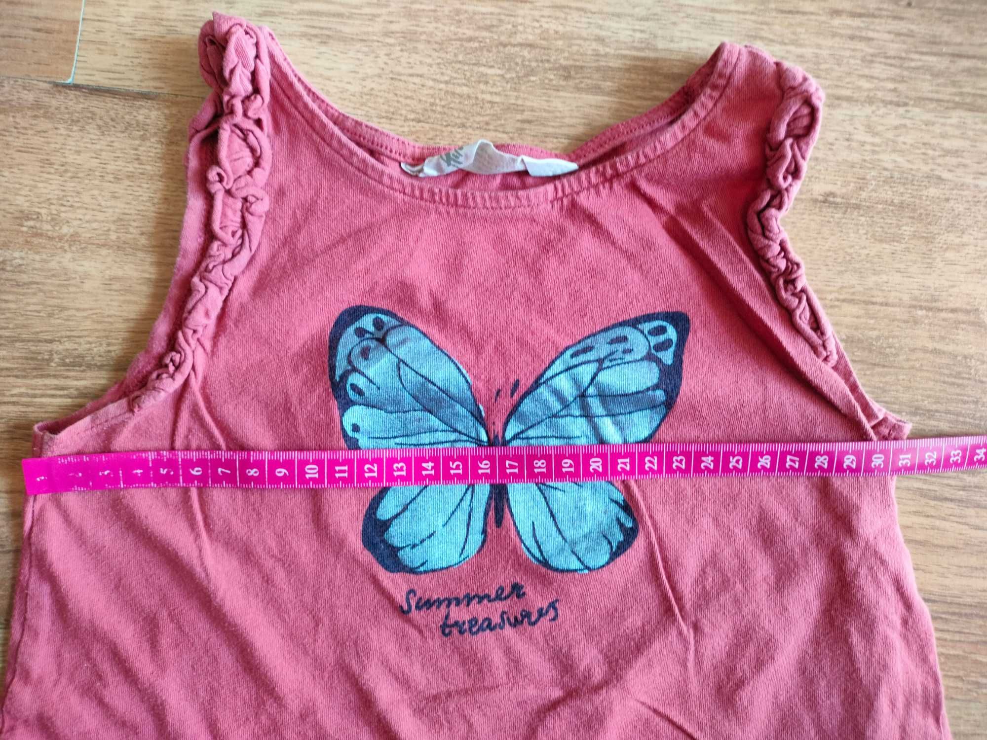 Koszulka bez rękawów H&M 122 cm z motylem