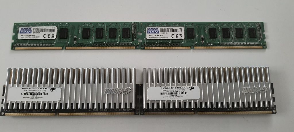 2x pamięć  Goodram DDR3/2G 2x pamięć Patriot DDR3/2G