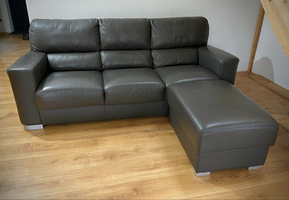 Sofa skórzana tc meble SARA + pufa