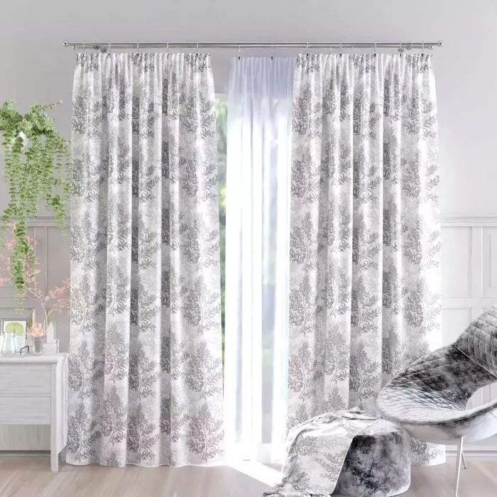 Zasłona metrażowa tkanina drukowana Ewsa Biel 150cm - 150 cm