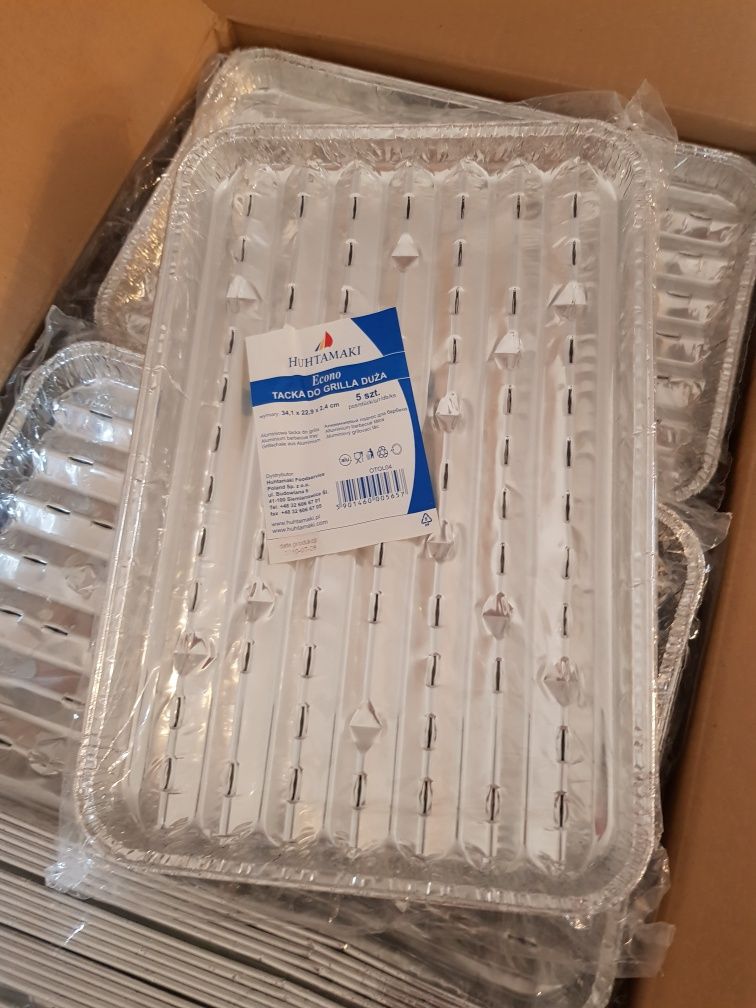 Tacki do grilla aluminiowe duże 5 szt opakowanie