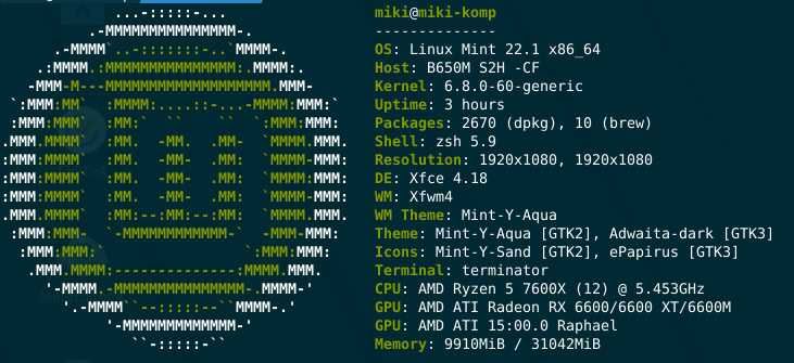 Komputer AM5: Ryzen 5 7600X | RX 6600 XT | 32GB DDR5 | 1TB SSD