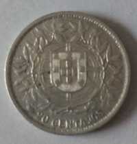 Moeda da república 20 cêntimos ano 1916