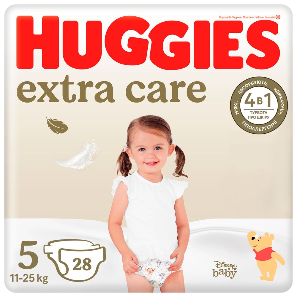 Підгузки Huggies Extra Care Jumbo 5 (11-25 кг) 28шт
