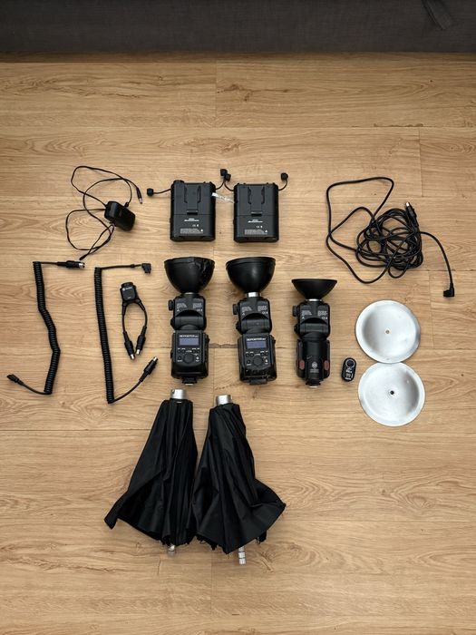 Zestaw 3 lamp Quadralite Reporter 360 i 280 plus Navigator X2