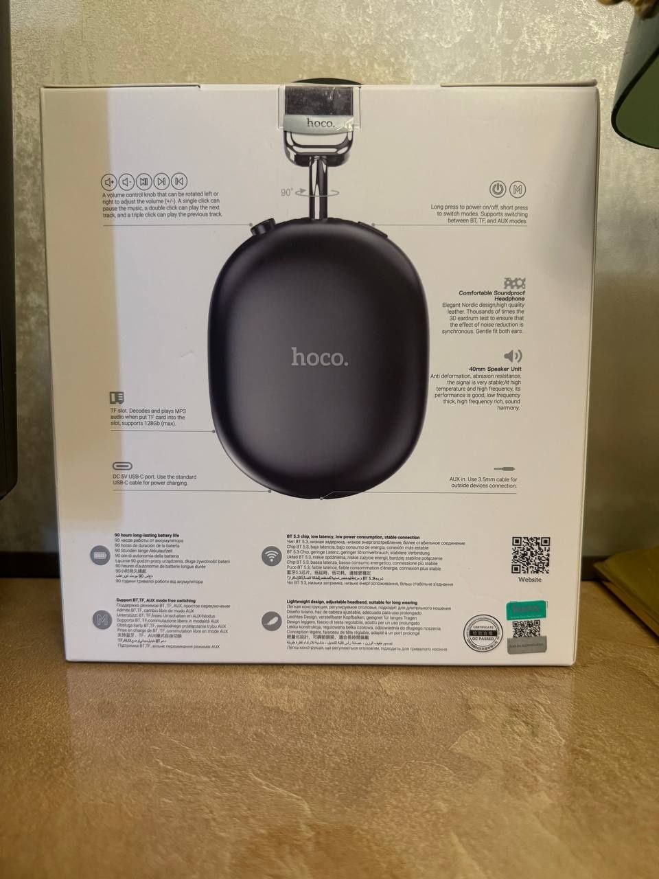 Bluetooth Стерео Гарнітура Hoco W35 Max 90h Comfortable чорний