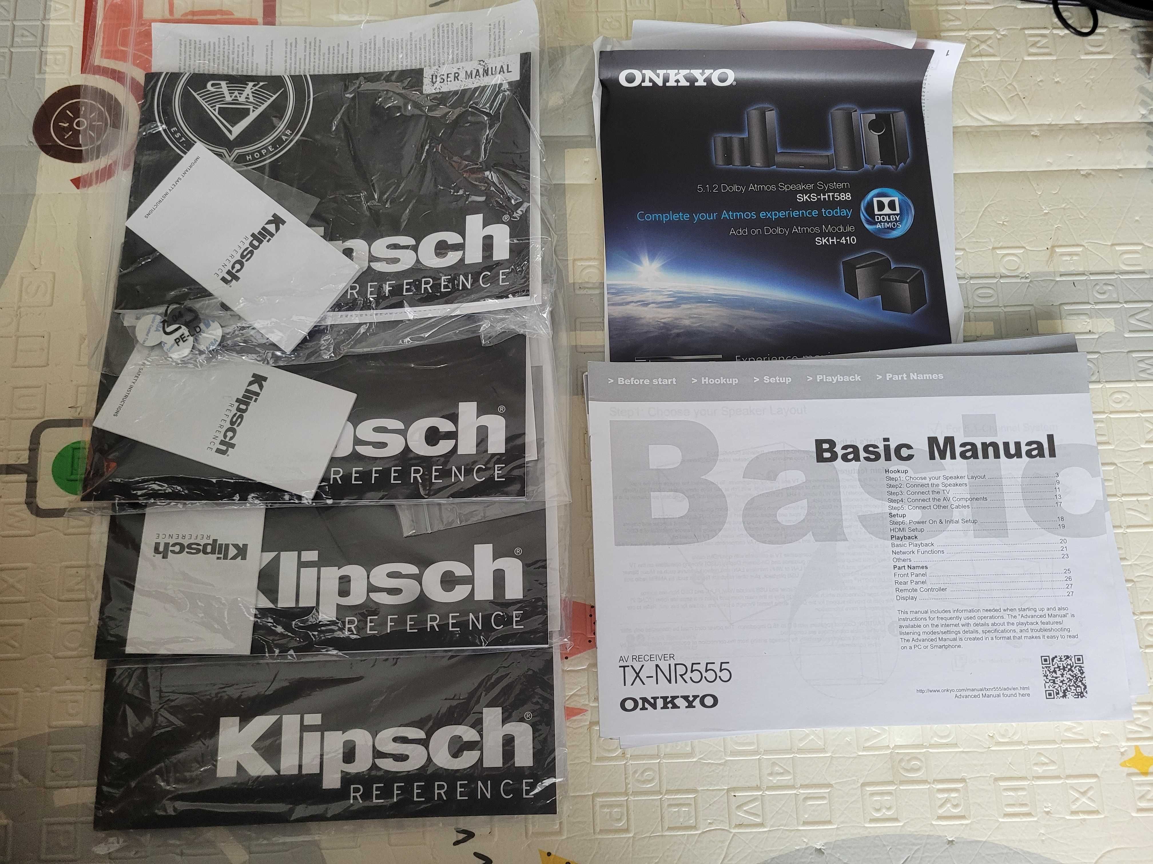 Kino domowe 5.1 Onkyo TX-NR555 + Klipsch